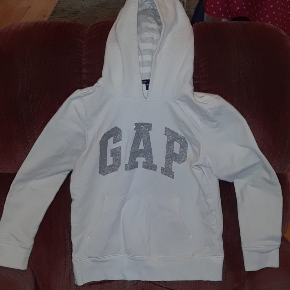 Girls Gap hoodie white sz 8/M